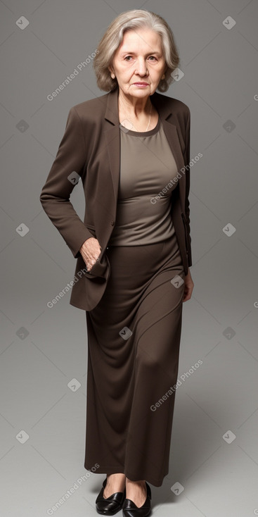 Ukrainian elderly female with  brown hair