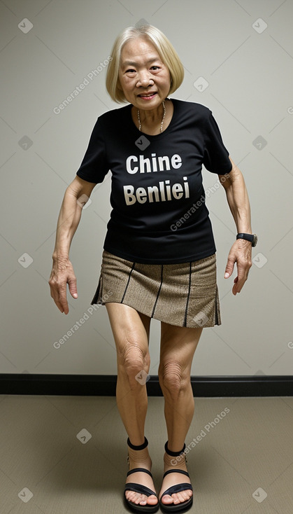 Taiwanese elderly female with  blonde hair