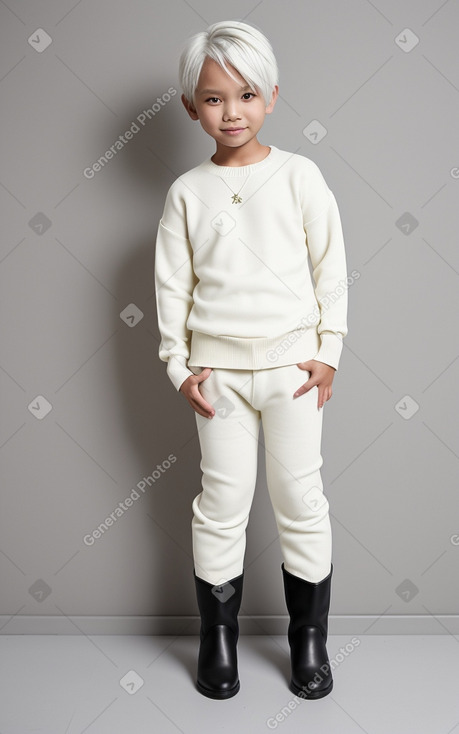 Malaysian child male with  white hair