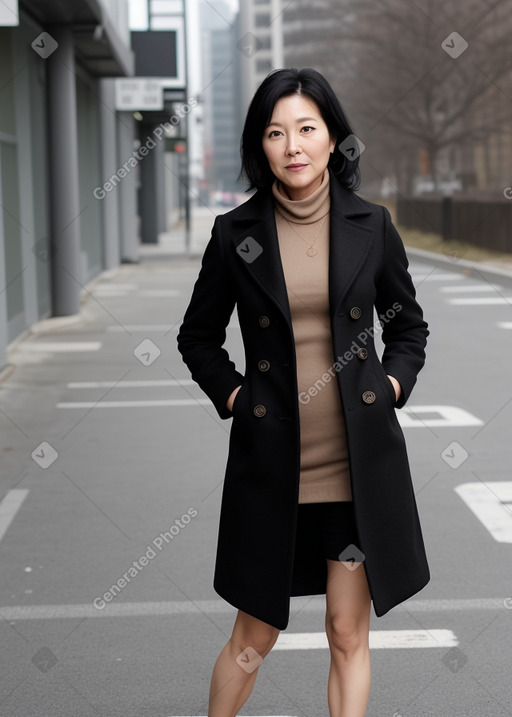 Korean middle-aged female with  black hair