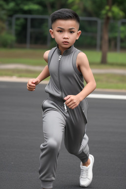 Malaysian child boy with  gray hair