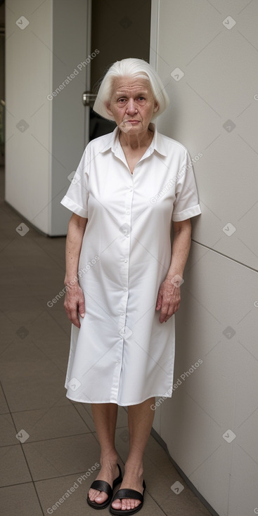 Dutch elderly female with  white hair