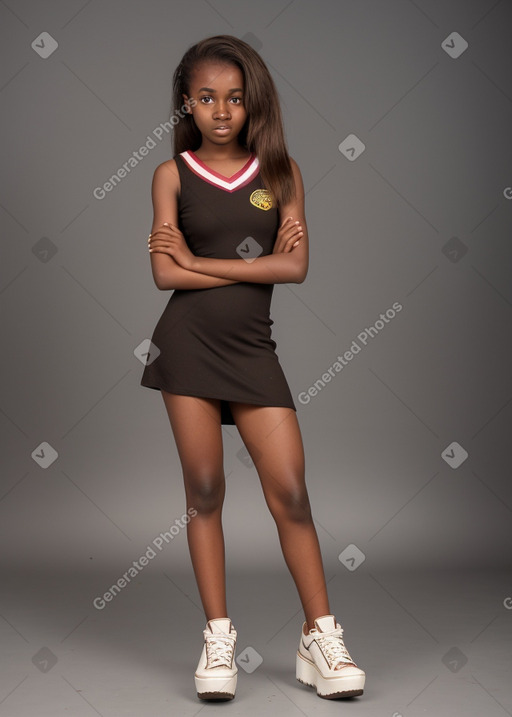 Tanzanian teenager girl with  brown hair