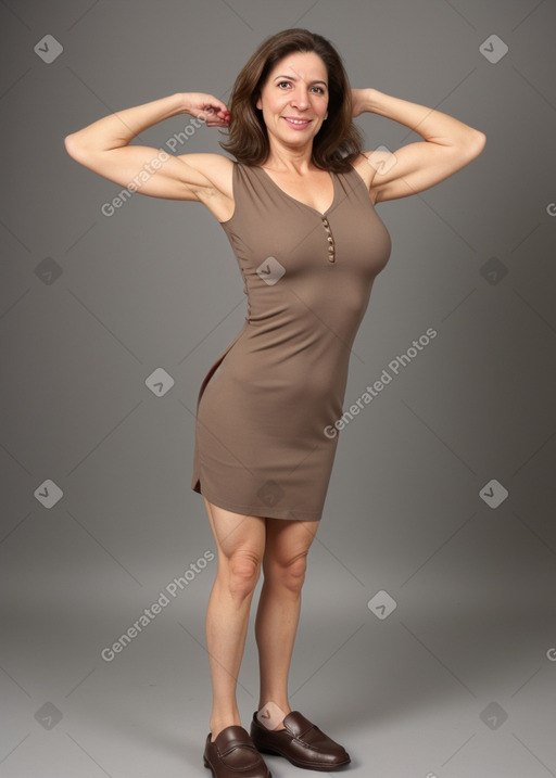 Greek 45 years female with  brown hair