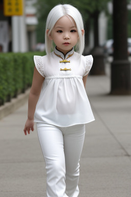 Chinese child female with  white hair