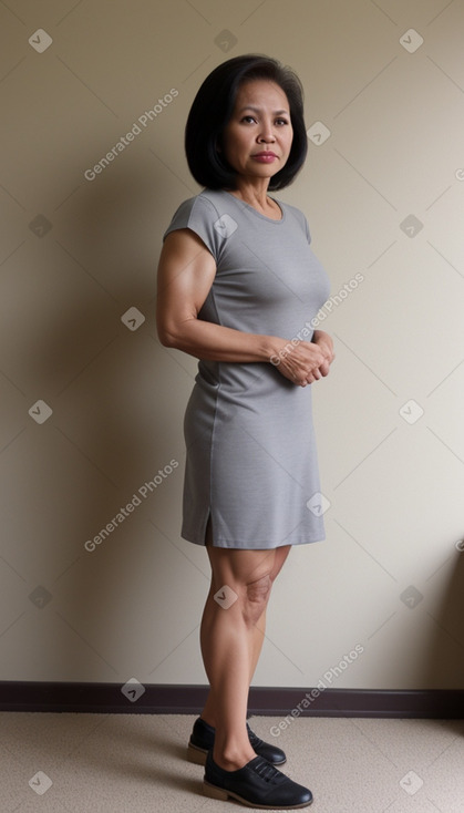 Filipino 45 years female with  gray hair