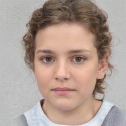 Neutral white child female with short  brown hair and brown eyes