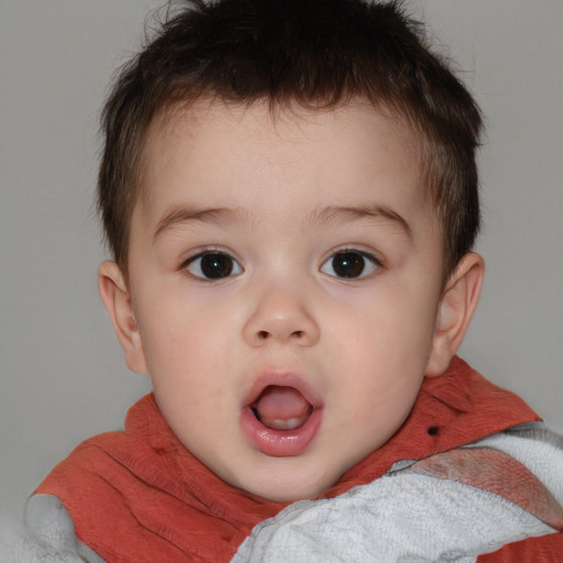 Neutral white child male with short  brown hair and brown eyes