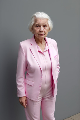 Caucasian elderly female with  white hair