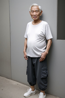 Singaporean elderly male with  white hair