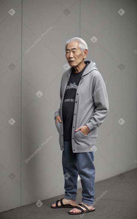 Japanese elderly male with  gray hair