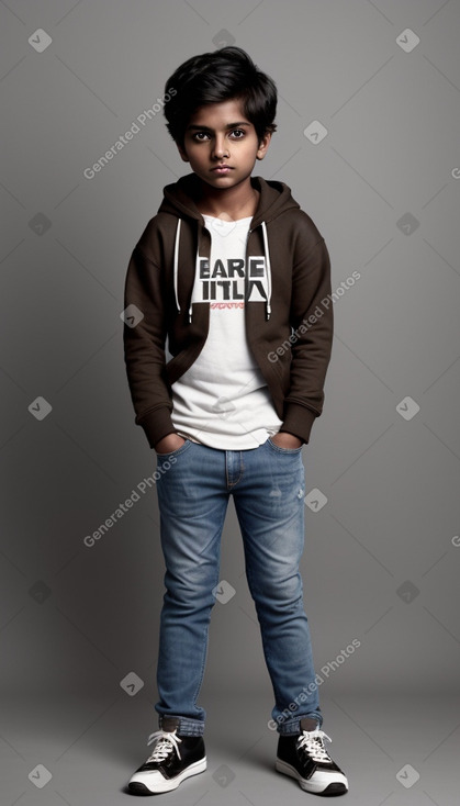 Indian child male with  brown hair