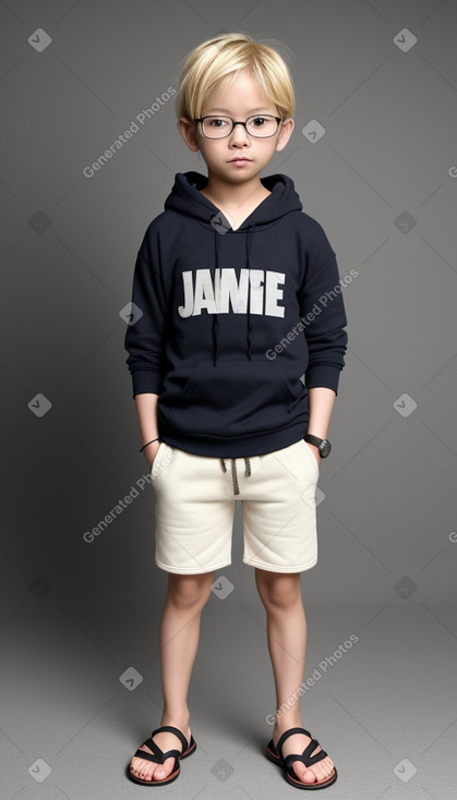 Japanese child boy with  blonde hair