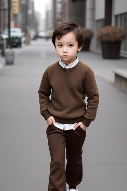 Chinese child male with  brown hair