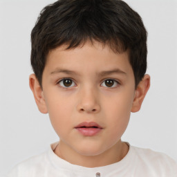 Neutral white child male with short  brown hair and brown eyes