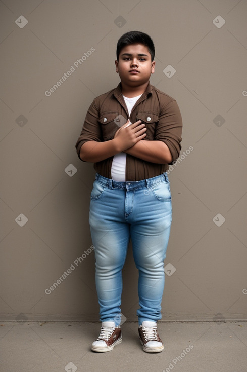 Nepalese teenager boy with  brown hair