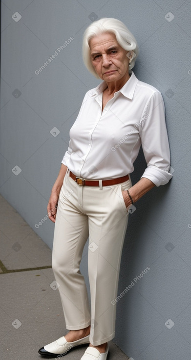 Austrian elderly female with  white hair