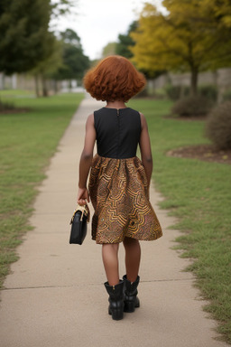 African american child girl with  ginger hair