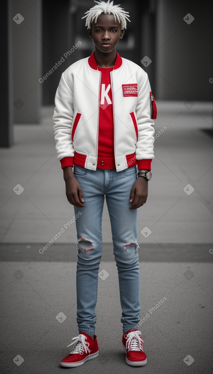 Senegalese teenager boy with  white hair