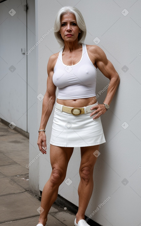 Venezuelan middle-aged female with  white hair