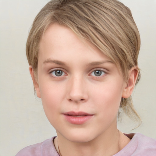 Neutral white young-adult female with medium  brown hair and blue eyes