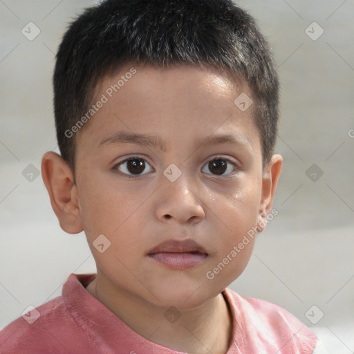 Neutral white child male with short  brown hair and brown eyes