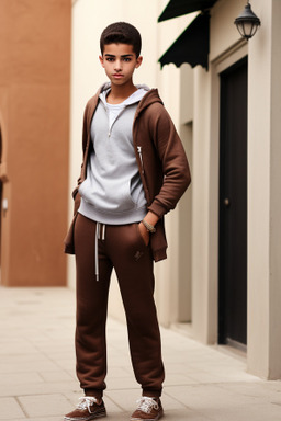 Moroccan teenager boy with  brown hair