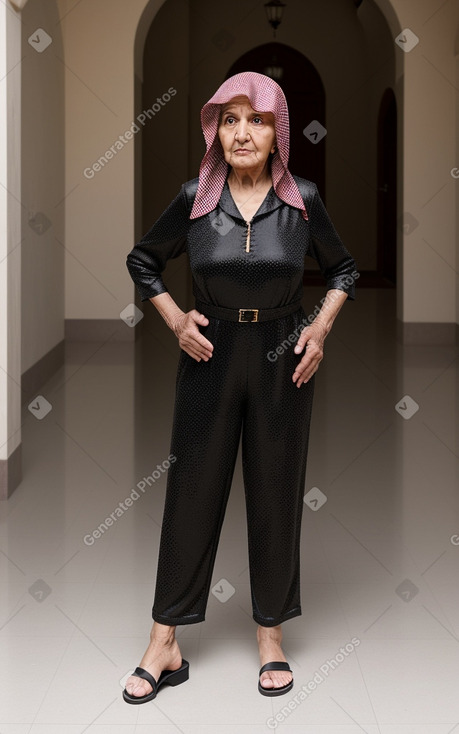 Qatari elderly female with  black hair