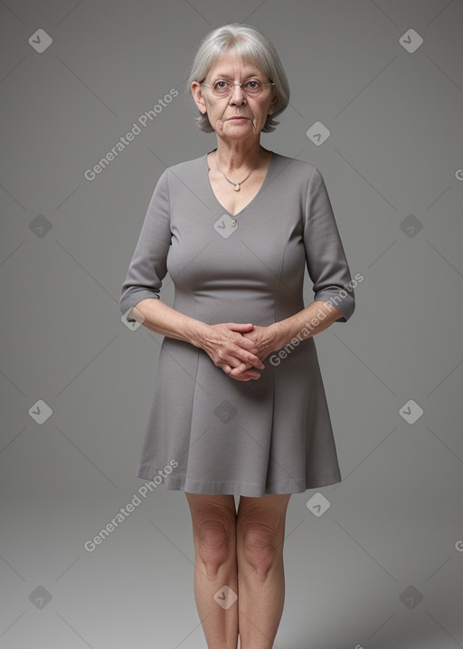 Belgian elderly female with  gray hair