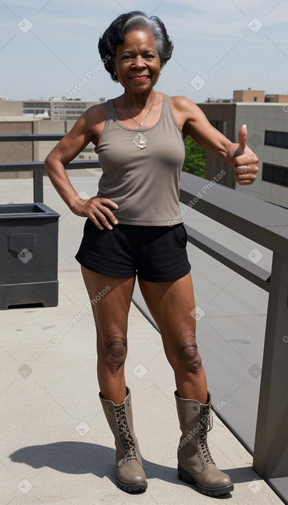 African american elderly female with  black hair