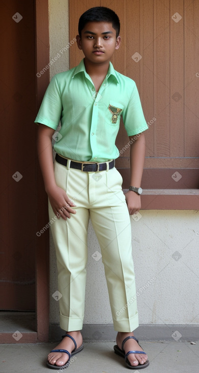 Nepalese teenager boy with  blonde hair