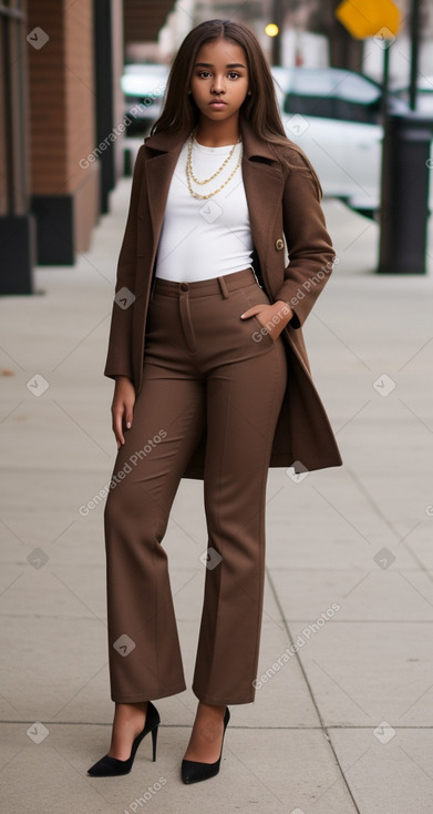 Dominican teenager girl with  brown hair