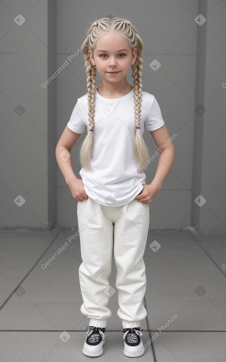 Caucasian child female with  white hair