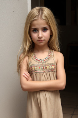 Lebanese child female with  blonde hair