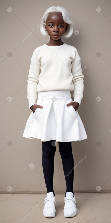 Togolese child girl with  white hair