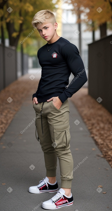 Austrian teenager boy with  blonde hair