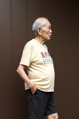 Taiwanese elderly male with  brown hair