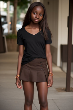 Teenager female with  brown hair