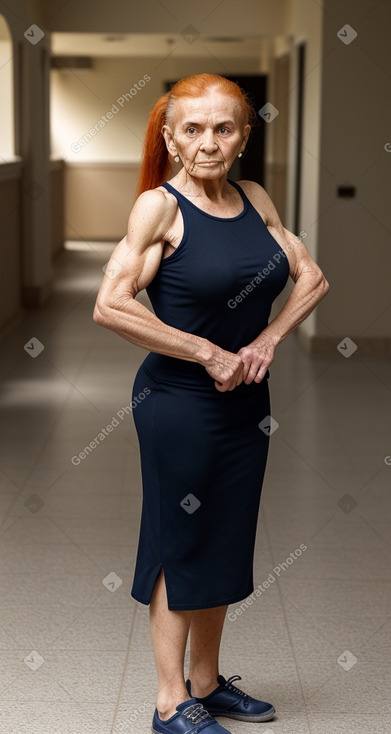 Libyan elderly female with  ginger hair