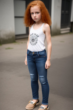 Belgian child girl with  ginger hair