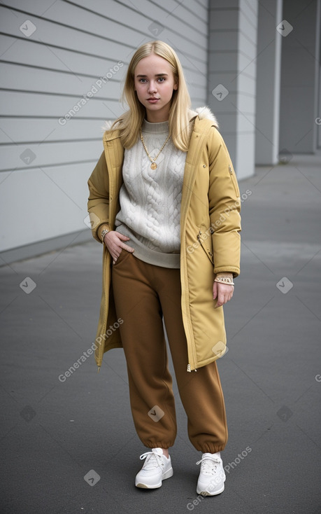 Caucasian young adult female with  blonde hair