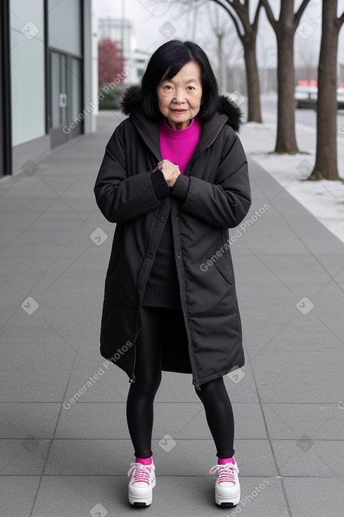 Chinese elderly female with  black hair