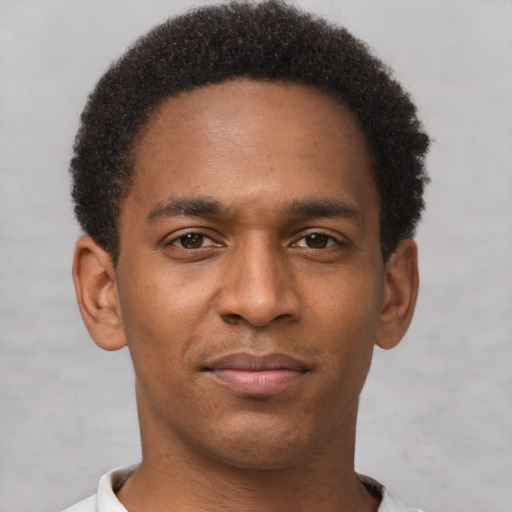 Neutral latino young-adult male with short  brown hair and brown eyes