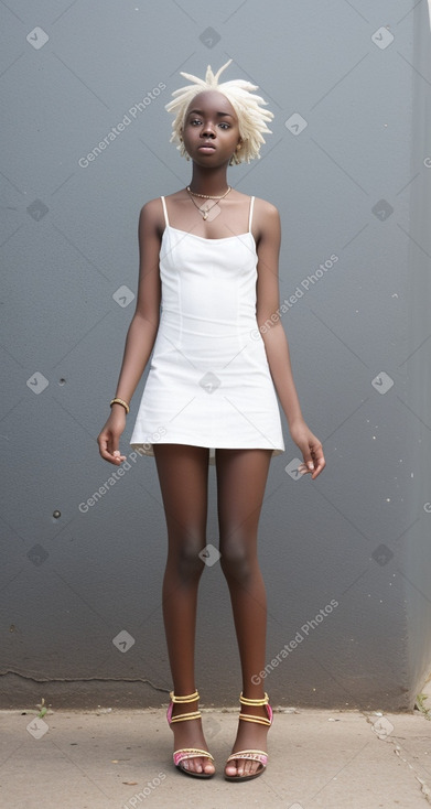 African teenager girl with  white hair