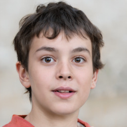 Neutral white child male with short  brown hair and brown eyes