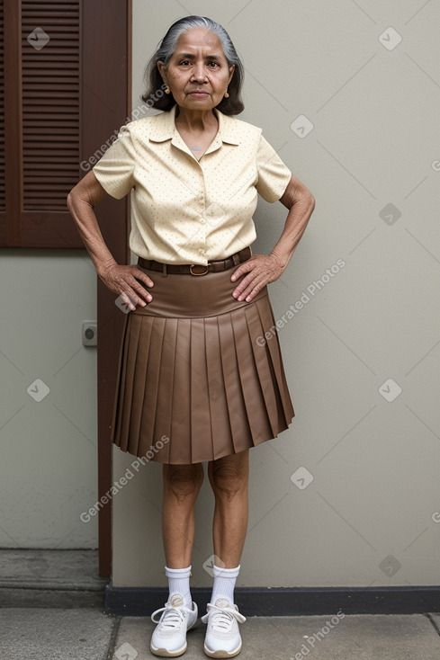 Guatemalan elderly female with  brown hair