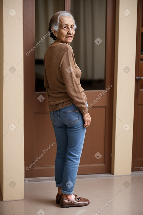 Moroccan elderly female with  brown hair