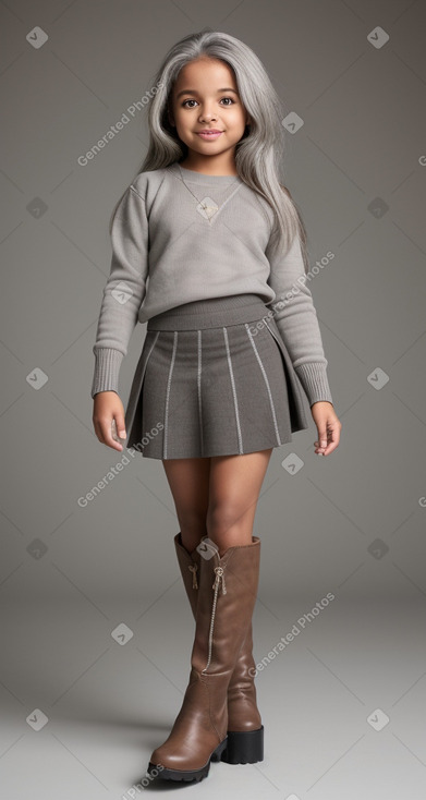 Brazilian child female with  gray hair