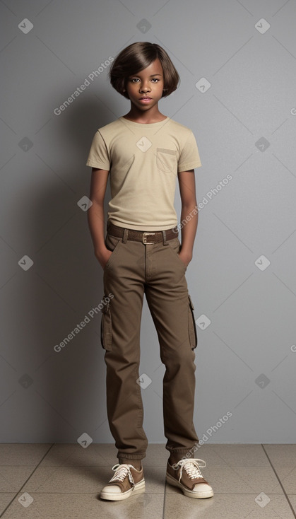 African american teenager boy with  brown hair