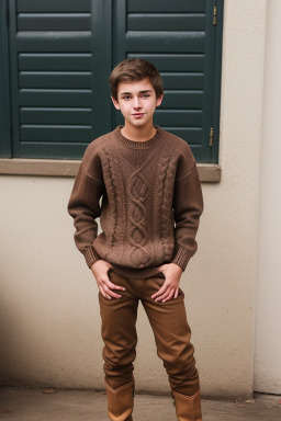 Costa rican teenager boy with  brown hair